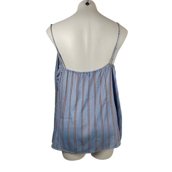 Sonoma Womens 2X Blue Striped Spaghetti Strap Tank Top - Picture 2 of 7